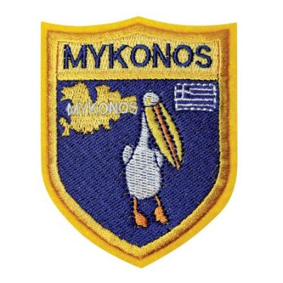 Κεντητό Θερμοκολλητικό/ Ραφτό Σήμα Μύκονος.