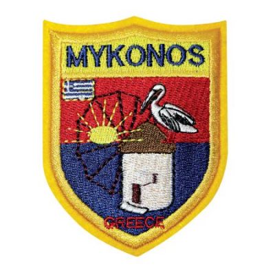 Κεντητό Θερμοκολλητικό/ Ραφτό Σήμα Μύκονος.