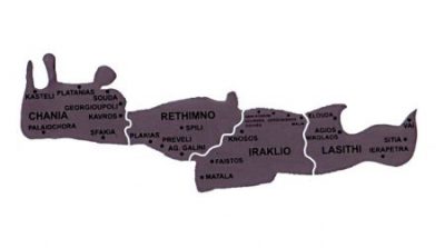 Μεγάλο Αυτοκόλλητο Χάρτης Κρήτης