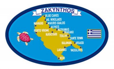 Οβάλ Αυτοκόλλητο Ζάκυνθος Μπλέ